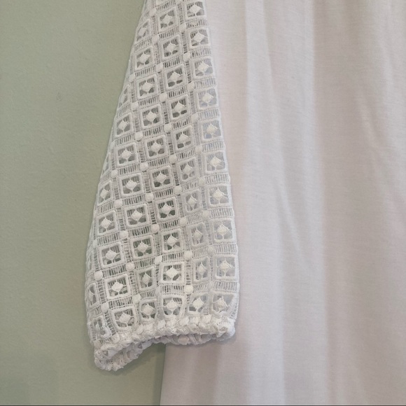Talbots Petite white lace long sleeve top size large - Picture 5 of 9